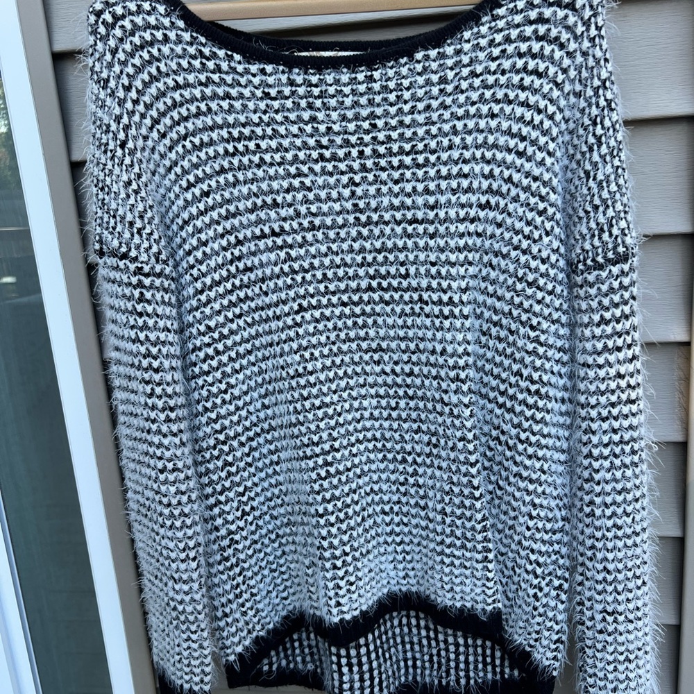 Rewind Black and White Knit Sweater